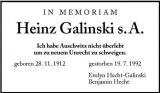 In Memoriam Heinz Galinski s.A.